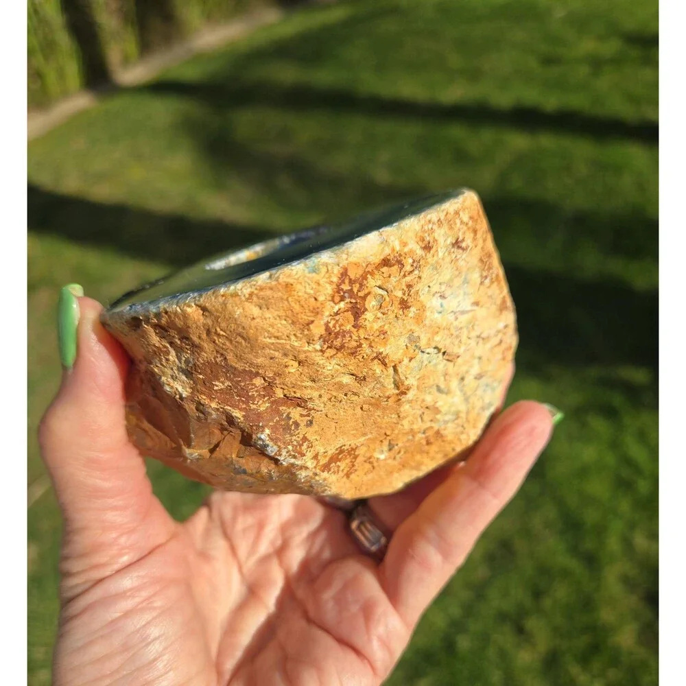Blue Large Agate, Crystal Geode, Druzy Center, Natural Stone, Brazil Agate